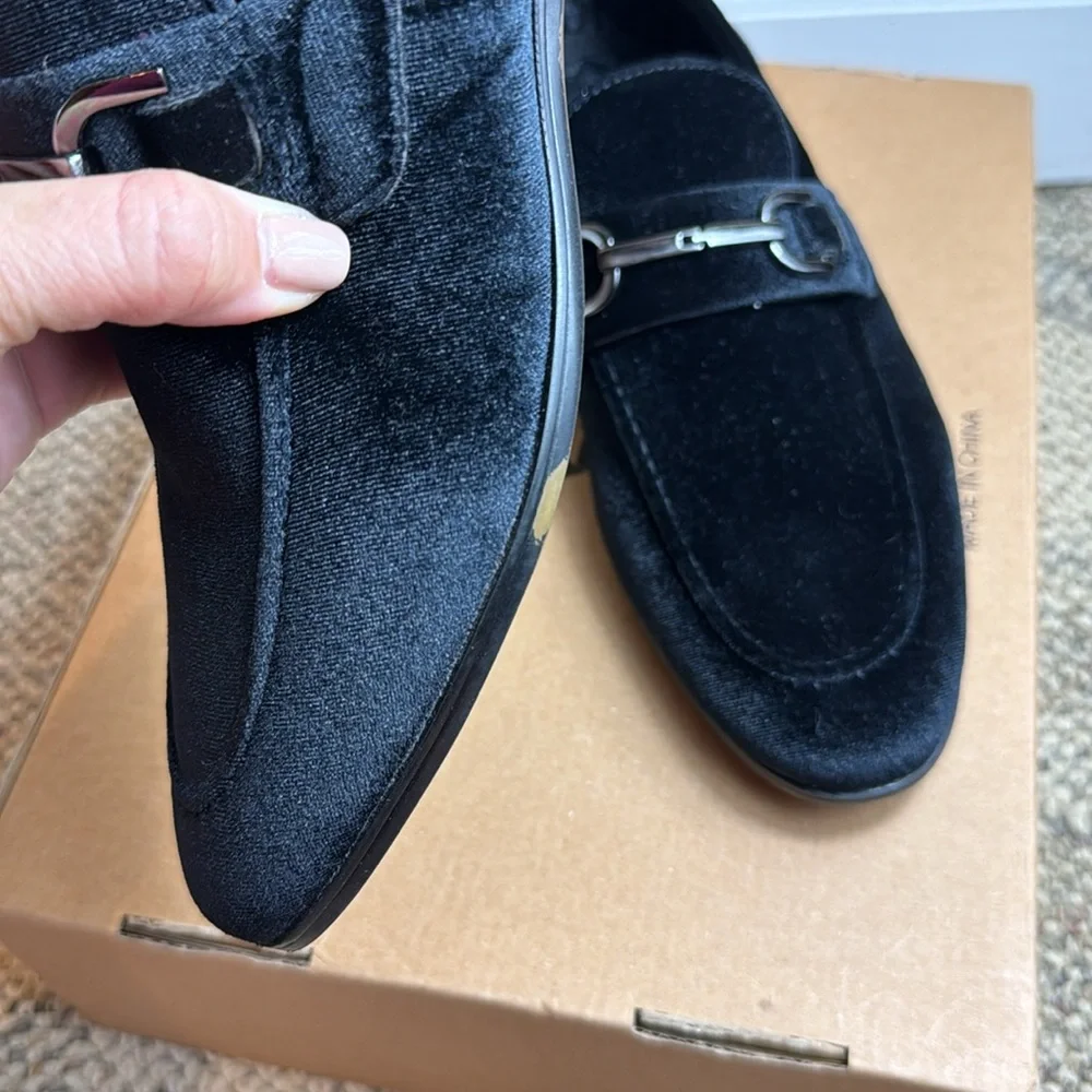 Steve Madden Black Velvet Bit Loafers - Picture 12 of 16